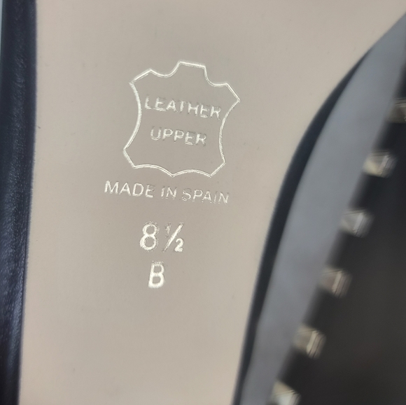 French Sole NY | LIRON Classic Black Leather Gold Studded Ballet Flats Shoes 8.5 - Picture 14 of 14